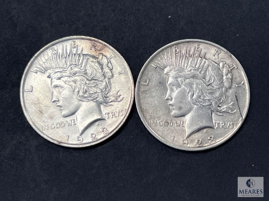 Two 1923 Peace Dollars