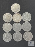 Group of 10 Mixed Date and Mint Morgan Silver Dollars - AG to G Condition