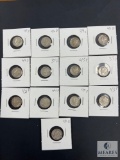 Mixed Lot of 13 Mercury Dimes