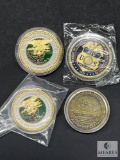 Group of Four Challenge Coins - (2) Navy SEAL, ATF and USS San Jacinto