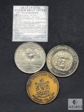 Three Challenge Coins/Tokens - Apache, Face on Mars, Yorktown