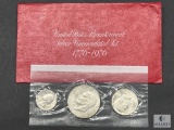US Mint Three-coin Silver UNC Bicentennial Set