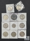 Group of 11 Mixed Date and Mint Walking Liberty Half Dollars from the 1930s and 1940s