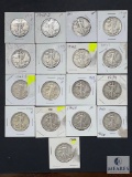 Mixed Lot of 17 Walking Liberty Half Dollars from the 1940s