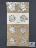 Mixed Lot Eight Walking Liberty Half Dollars