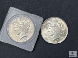 Two 1922 Peace Dollars