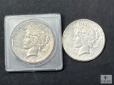 Two 1922-D Peace Dollars