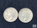 Two 1923 Peace Dollars