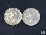 Two 1923 Peace Dollars
