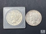 Two 1923-S Peace Dollars