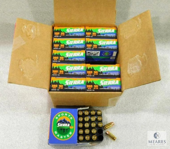 200 Rounds Sierra .380 ACP Ammo. 90 Grain Hollow Point