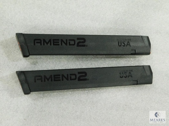 Two 32 Round Extended 9mm Pistol Mags Fit Glock 17,19,26,34 and Carbine Rifles