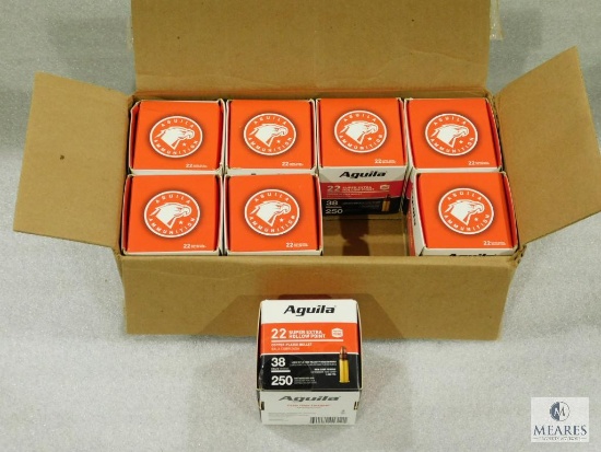 2000 Rounds Aguila .22 Long Rifle Ammo. 38 Grain Hollow Point