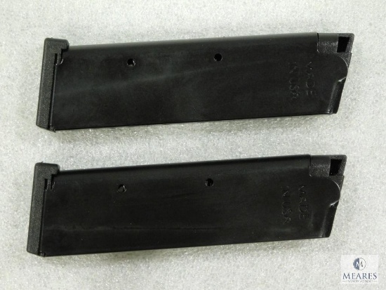 Two New 8 Round 1911 .45 ACP Pistol Magazines. Fits Colt, Springfield, Taurus, Ruger or Sig