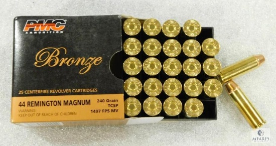 25 Rounds PMC .44 Magnum Ammo. 240 Grain Hollow Point