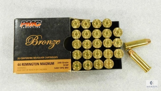 25 Rounds PMC .44 Magnum Ammo. 240 Grain Hollow Point