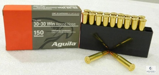 20 Rounds Aguila 30-30 Winchester Ammo. 150 Grain Soft Point