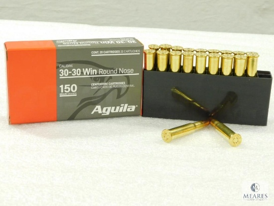 20 Rounds Aguila 30-30 Winchester Ammo. 150 Grain Soft Point