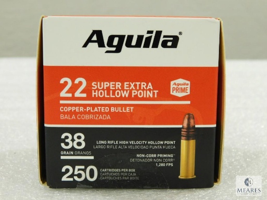 250 Rounds Aguila .22 Long Rifle Ammo. 38 Grain Hollow Point