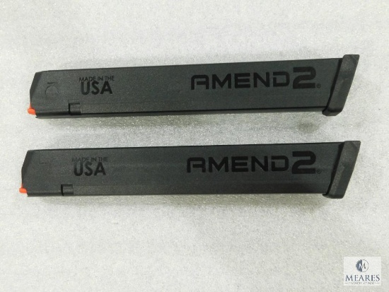 Two 32 Round Extended 9mm Pistol Mags Fit Glock 17,19,26,34 and Carbine Rifles