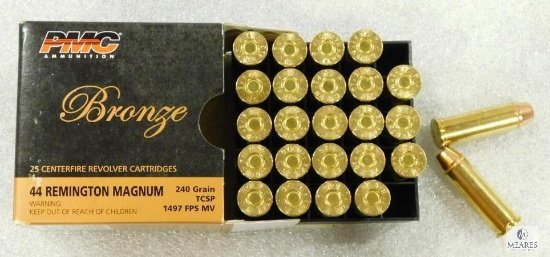25 Rounds PMC .44 Magnum Ammo. 240 Grain Hollow Point