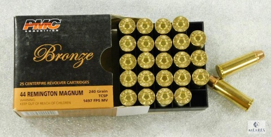 25 Rounds PMC .44 Magnum Ammo. 240 Grain Hollow Point