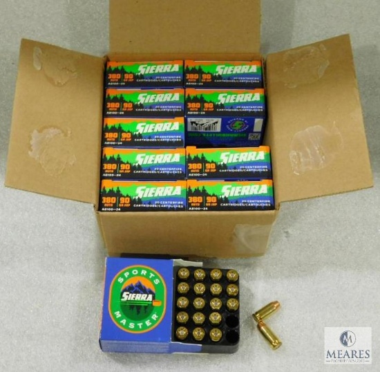 200 Rounds Sierra .38 ACP Ammo. 90 Grain Hollow Point