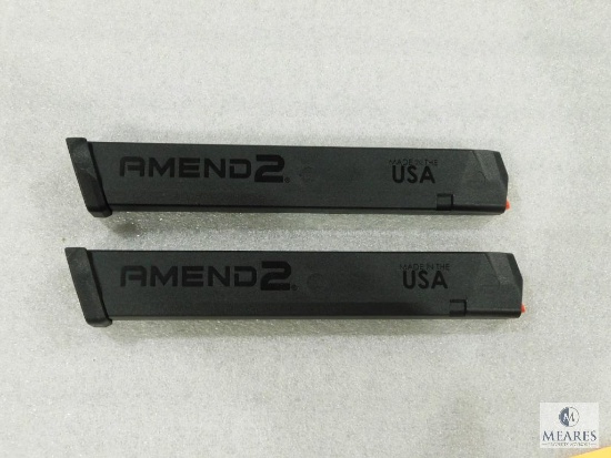 Two 32 Round Extended 9mm Pistol Mags Fit Glock 17,19,26,34 and Carbine Rifles