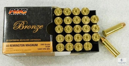 25 Rounds PMC .44 Magnum Ammo. 240 Grain Hollow Point