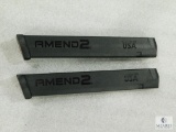 Two 32 Round Extended 9mm Pistol Mags Fit Glock 17,19,26,34 and Carbine Rifles