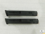 Two 32 Round Extended 9mm Pistol Mags Fit Glock 17,19,26,34 and Carbine Rifles