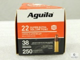 250 Rounds Aguila .22 Long Rifle Ammo. 38 Grain Hollow Point