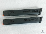 Two 32 Round Extended 9mm Pistol Mags Fits Glock 17,19,26,34 and Carbine Rifles