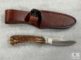 New Schrade Fixed Blade Hunter with Leather Sheath