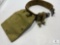 Military Style Olive Drab Belt with Attached Shotgun Shell Case
