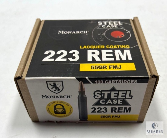 Monarch .223 Rem. 55 Gr. FMJ Steel Case, Lacquer Coated