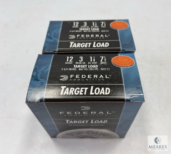 Two Boxes Federal Target Loads 12 Ga. 2-3/4", No. 7-1/2 Shot