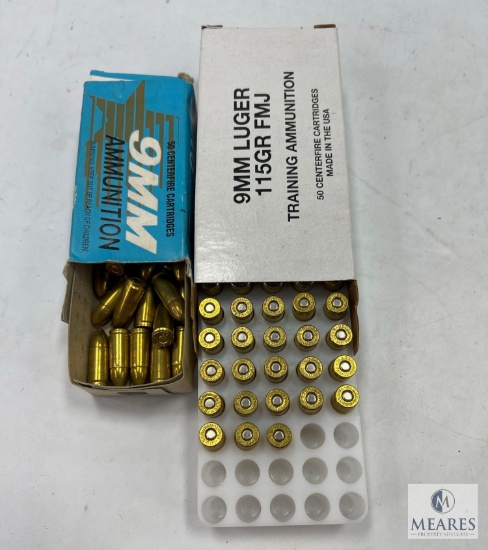 Two Partial Boxes of 9mm Ammo
