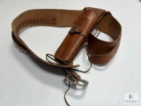 Leather Cowboy Shooting Belt with Bianchi #1898H Large SA Holster