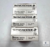 150 Rounds of Winchester 9mm NATO 124 Gr. FMJ Ammo