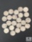 Group of 24 Silver Washington Quarters from the 1950s and 1960s