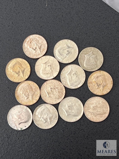 Group of 13 Mixed Date 40% Kennedy Half Dollars
