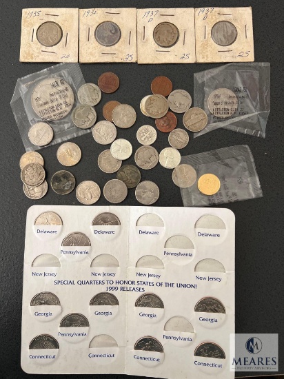 Coin Collector Starter Lot - Buffalo Nickels, Eisenhower Dollar, Steel War Cents, SBA, Statehood