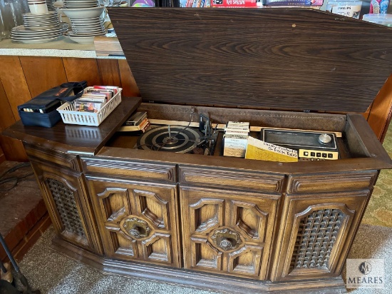 Vintage Console with Turntable and 8-track Player (NO SHIPPING)