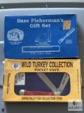 Two-blade Folding Knives: Bass Fisherman and Wild Turkey Collection in Boxes