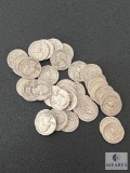 Roll of Silver Washington Quarters from the 1950s