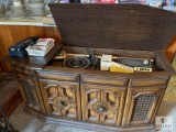 Vintage Console with Turntable and 8-track Player (NO SHIPPING)