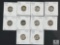 Five 1928-S and Five 1929-S Mercury Dimes
