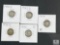 Group of Five Mixed Date and Mint Mercury Dimes