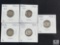 Group of Five Mixed Date and Mint Mercury Dimes